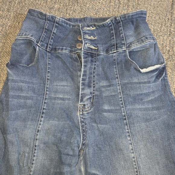 Jealous Tomato Blue Flare Leg Button Fly Jeans - Picture 4 of 7